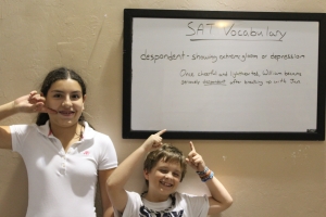 Kids Learning SAT words in Naples Martial Arts Afterschool program
